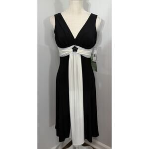 NEW Jessica Howard Evening Sleeveless Black / White Ivory Dress Size 6 MSRP $90